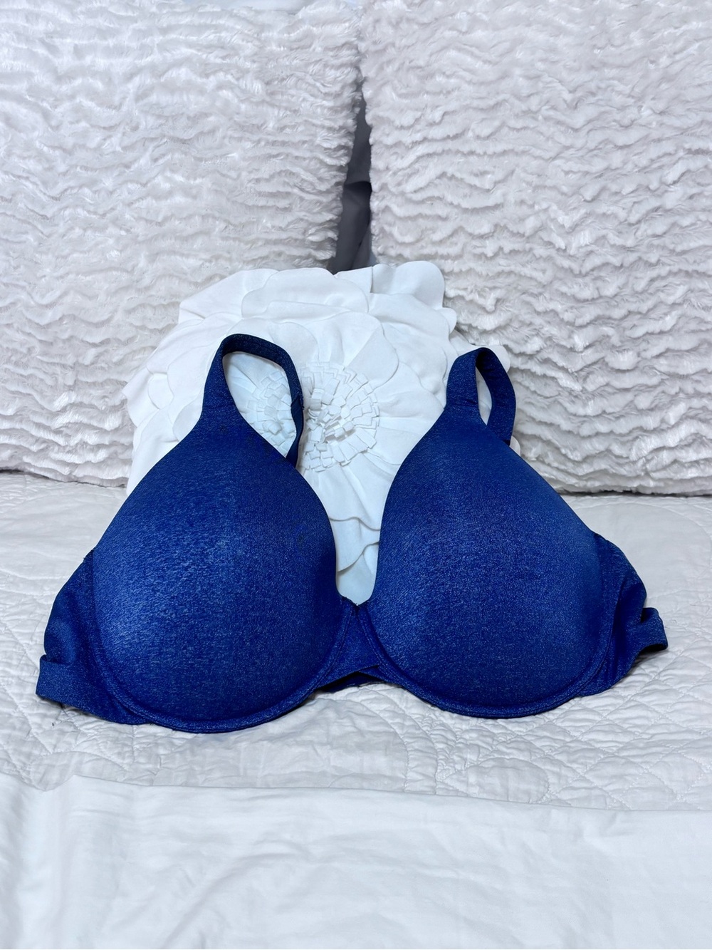 Ambrielle Full Coverage Underwire Bra 44D Heathered Navy NWOT